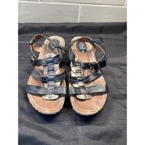 Clarks Artisan Leather Gladiator Sandals Strappy Buckle‎ Black Size?